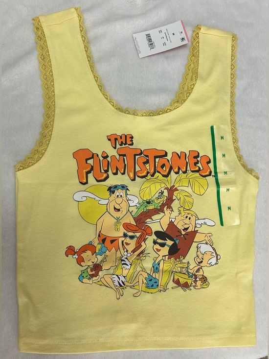 The Flintstones Tops - The Flintstones Graphic Semi-Cropped Tank Top size medium